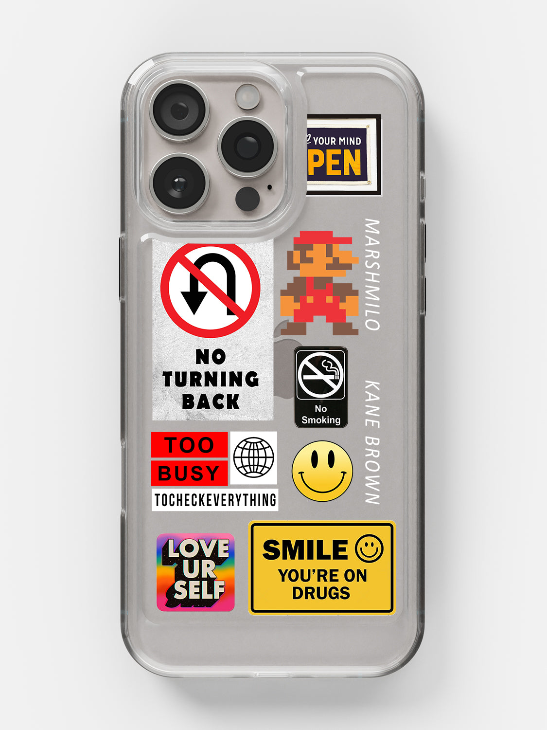 Random Stickers Clear Case - iPhone 16 Pro