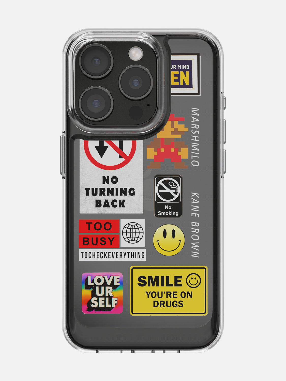 Random Stickers Clear Case - iPhone 15 Pro