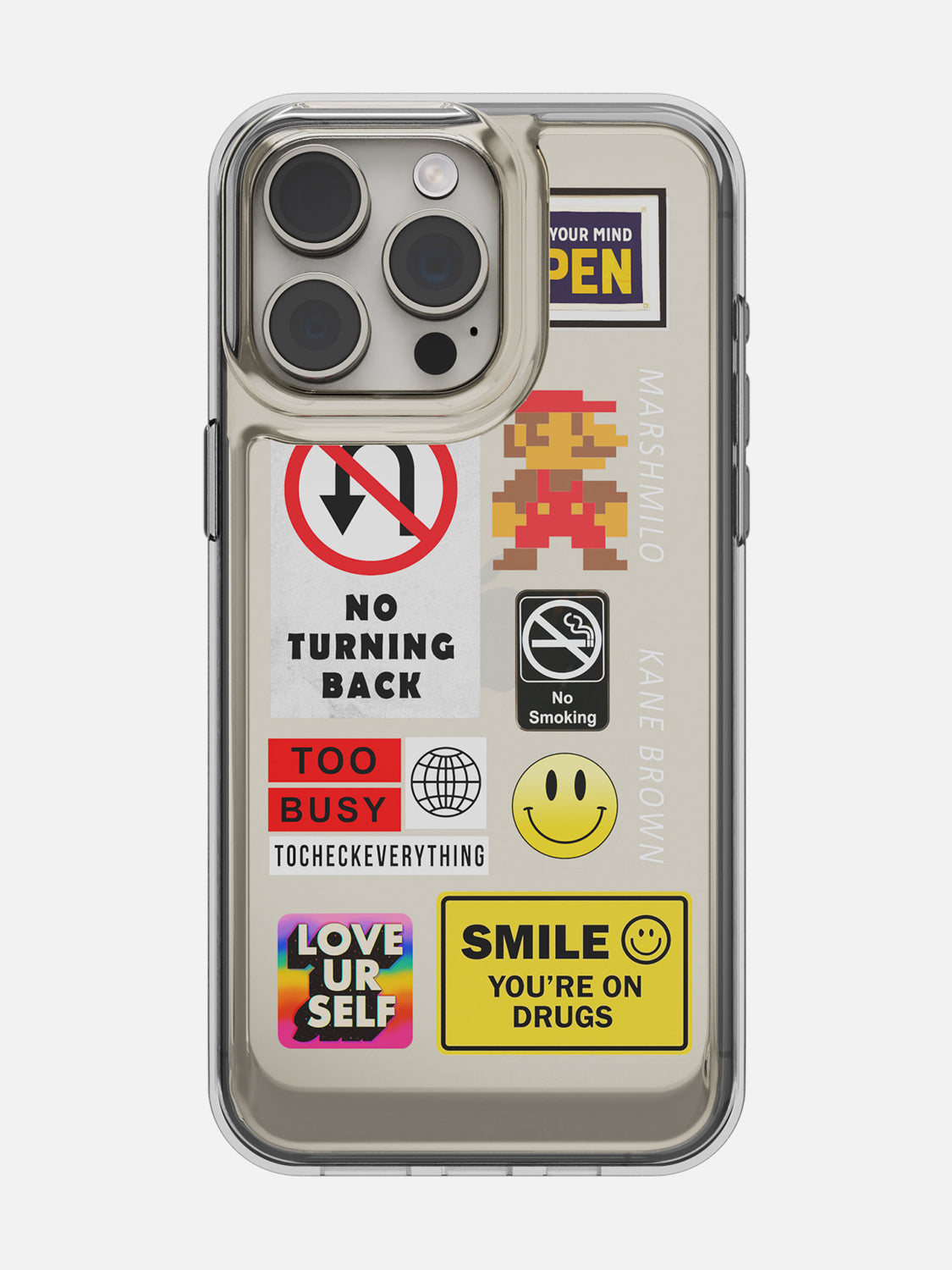 Random Stickers Clear Case - iPhone 15 Pro Max