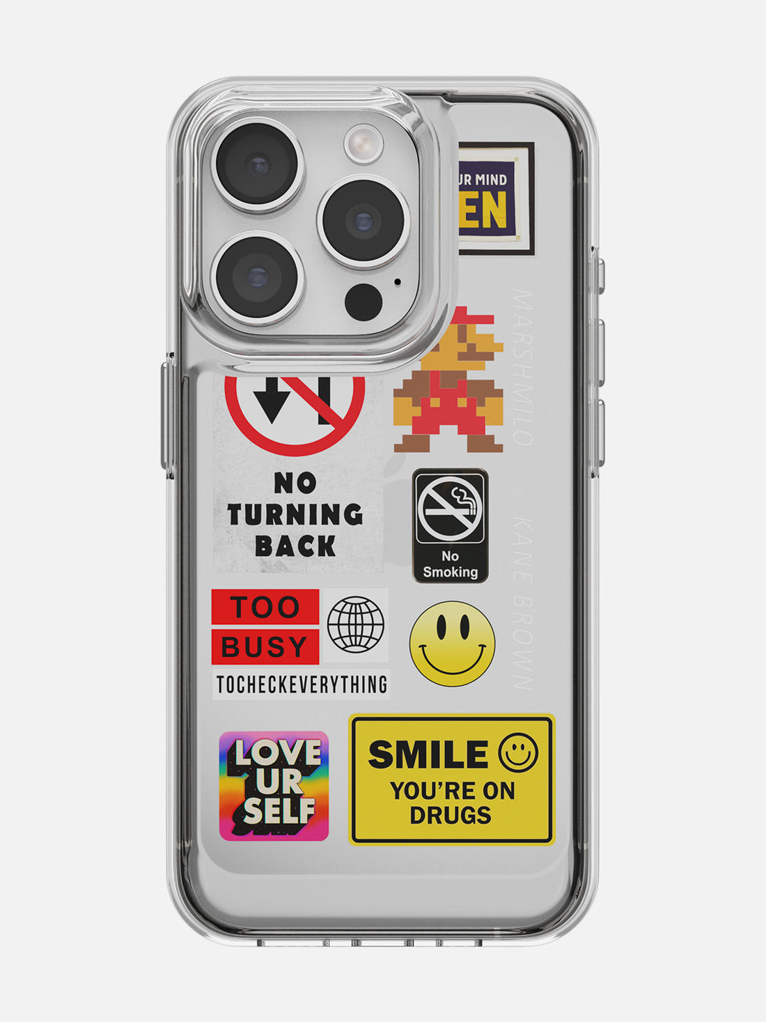 Random Stickers Clear Case - iPhone 15 Pro