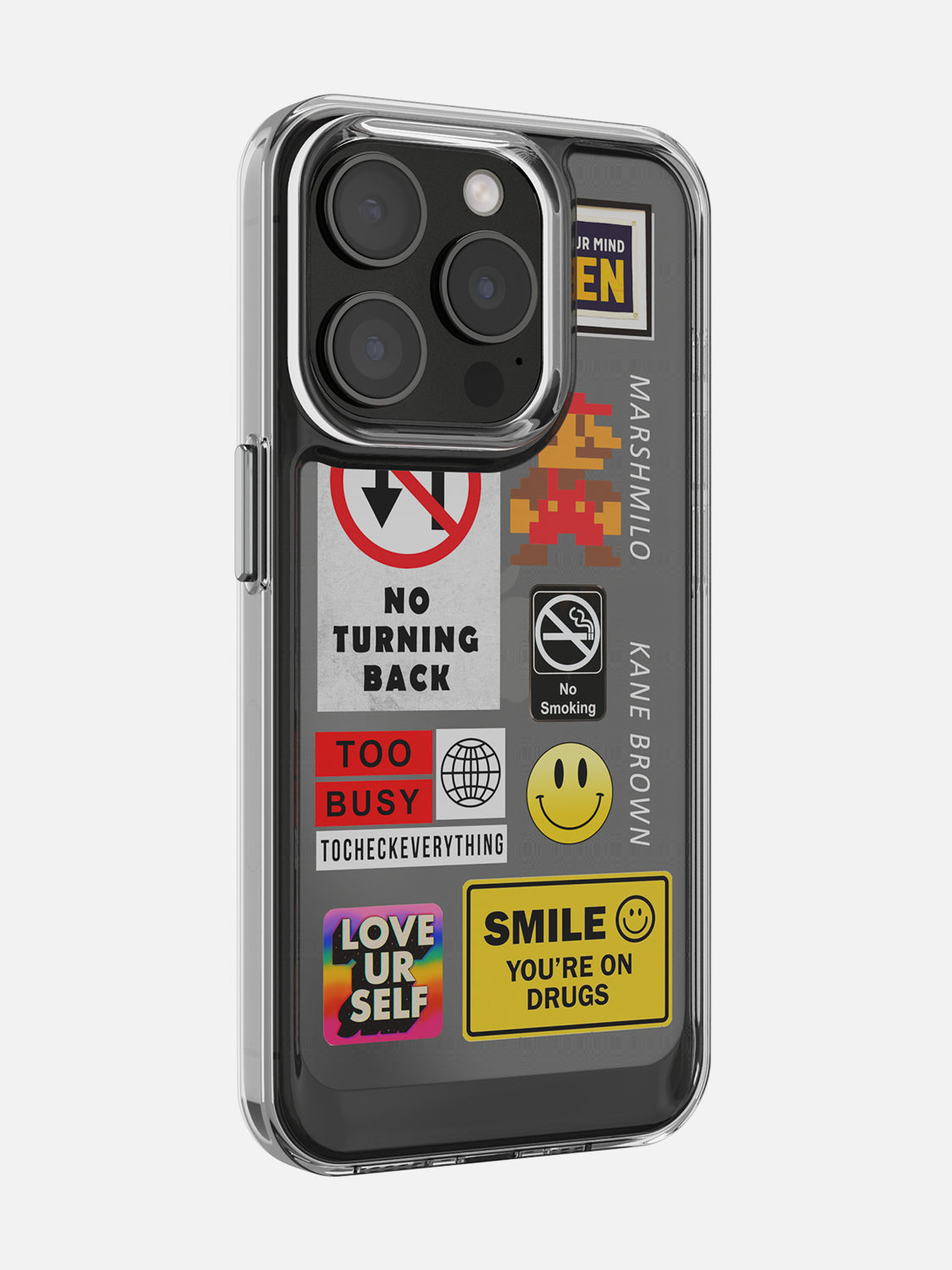 Random Stickers Clear Case - iPhone 15 Pro