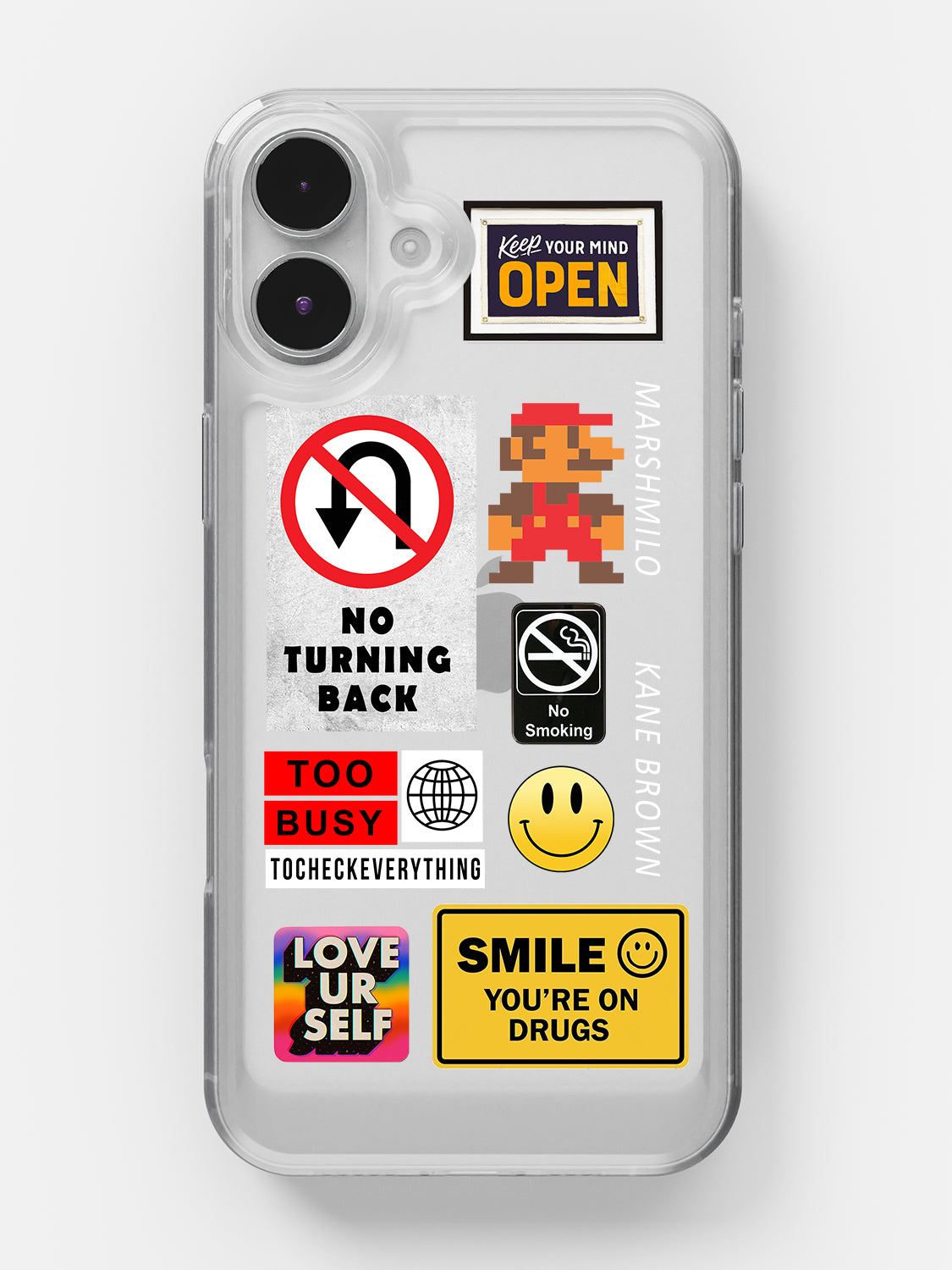 Random Stickers Clear Case - iPhone 16 Plus