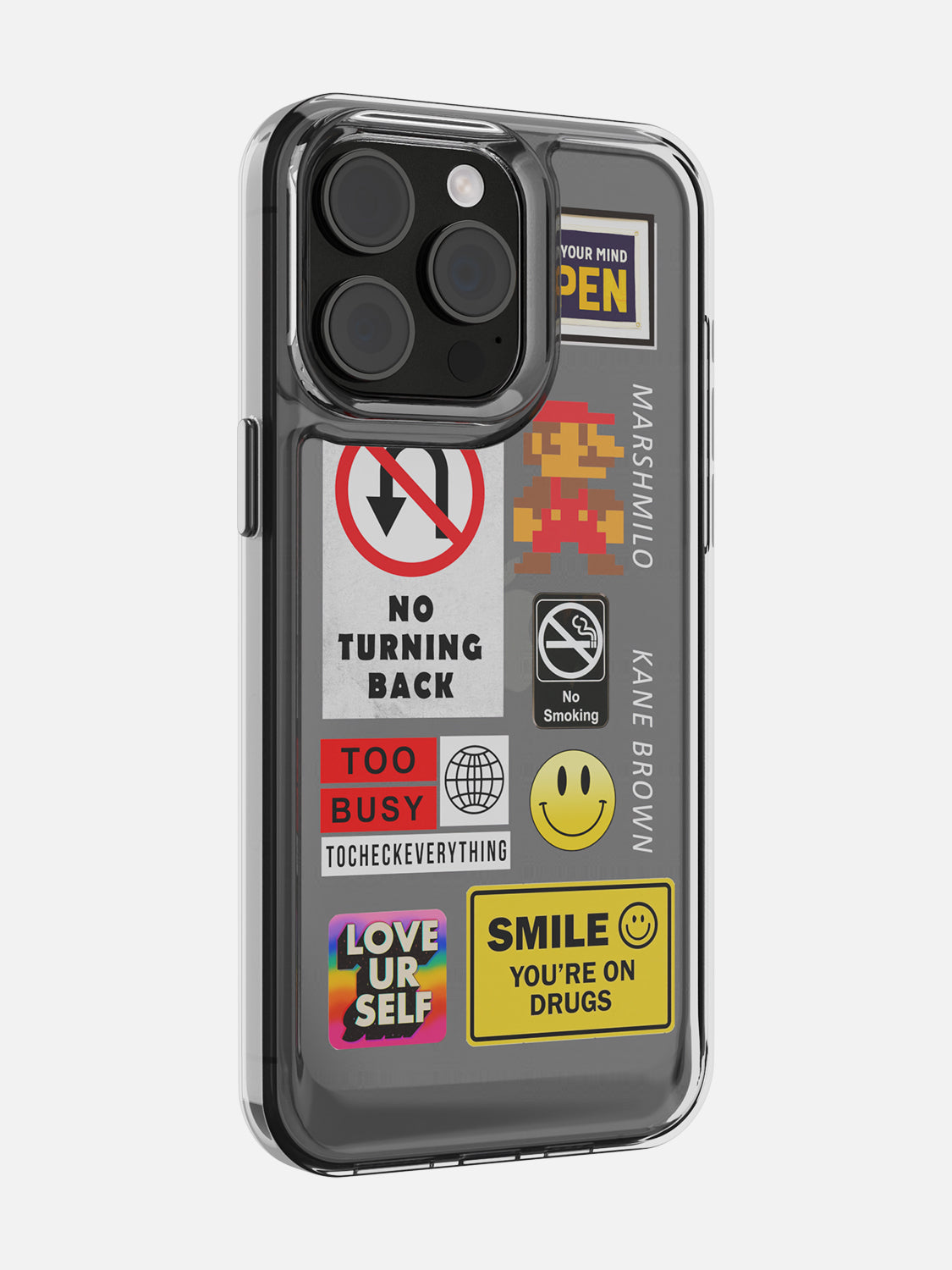 Random Stickers Clear Case - iPhone 15 Pro Max