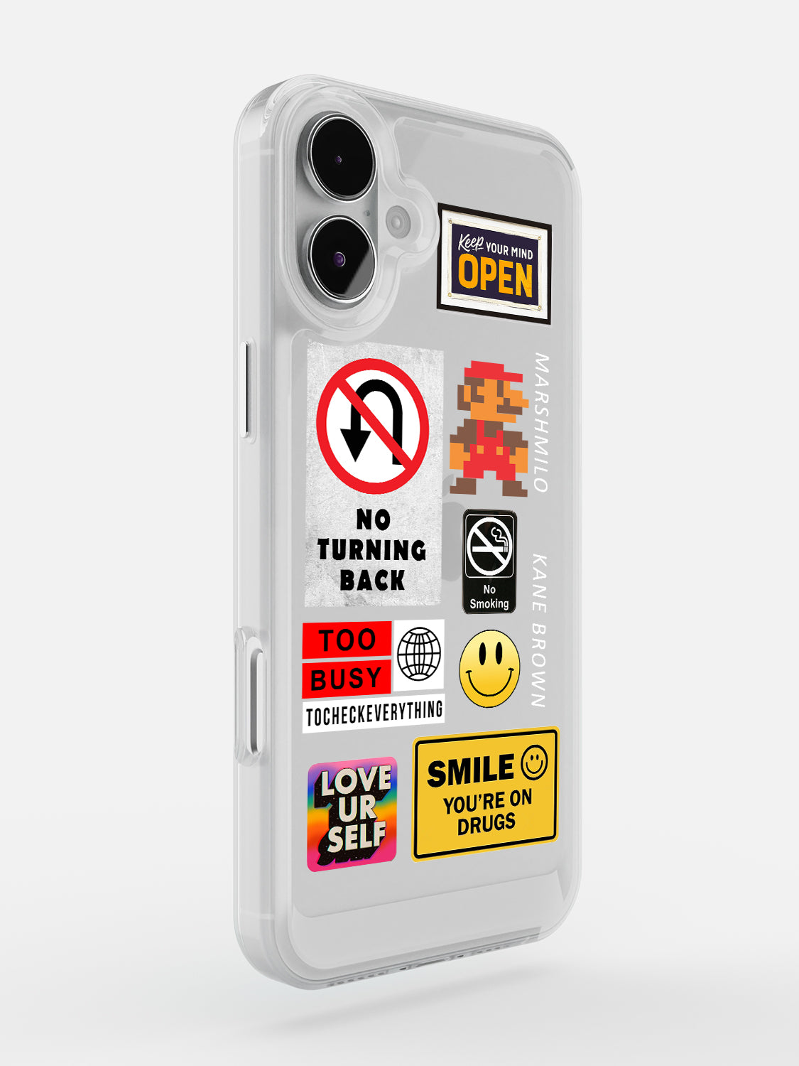 Random Stickers Clear Case - iPhone 16 Plus