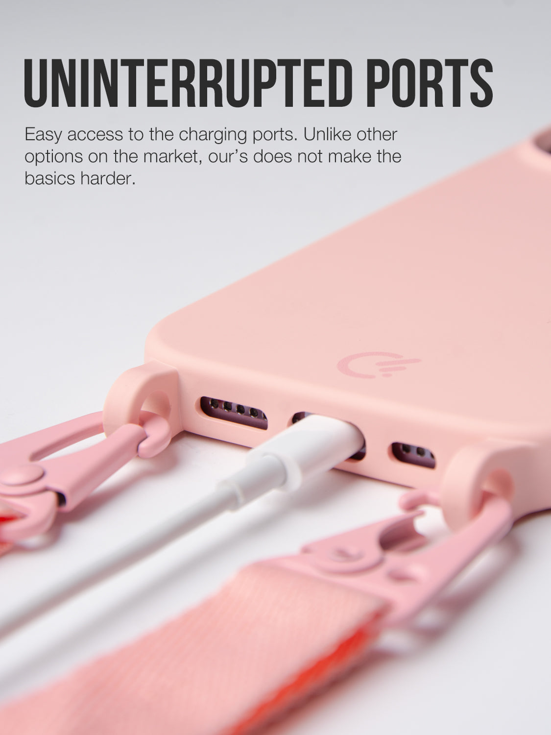 Silicon Crossbody Sling Case - Galaxy S22 (Peachy Pink - Lanyard)