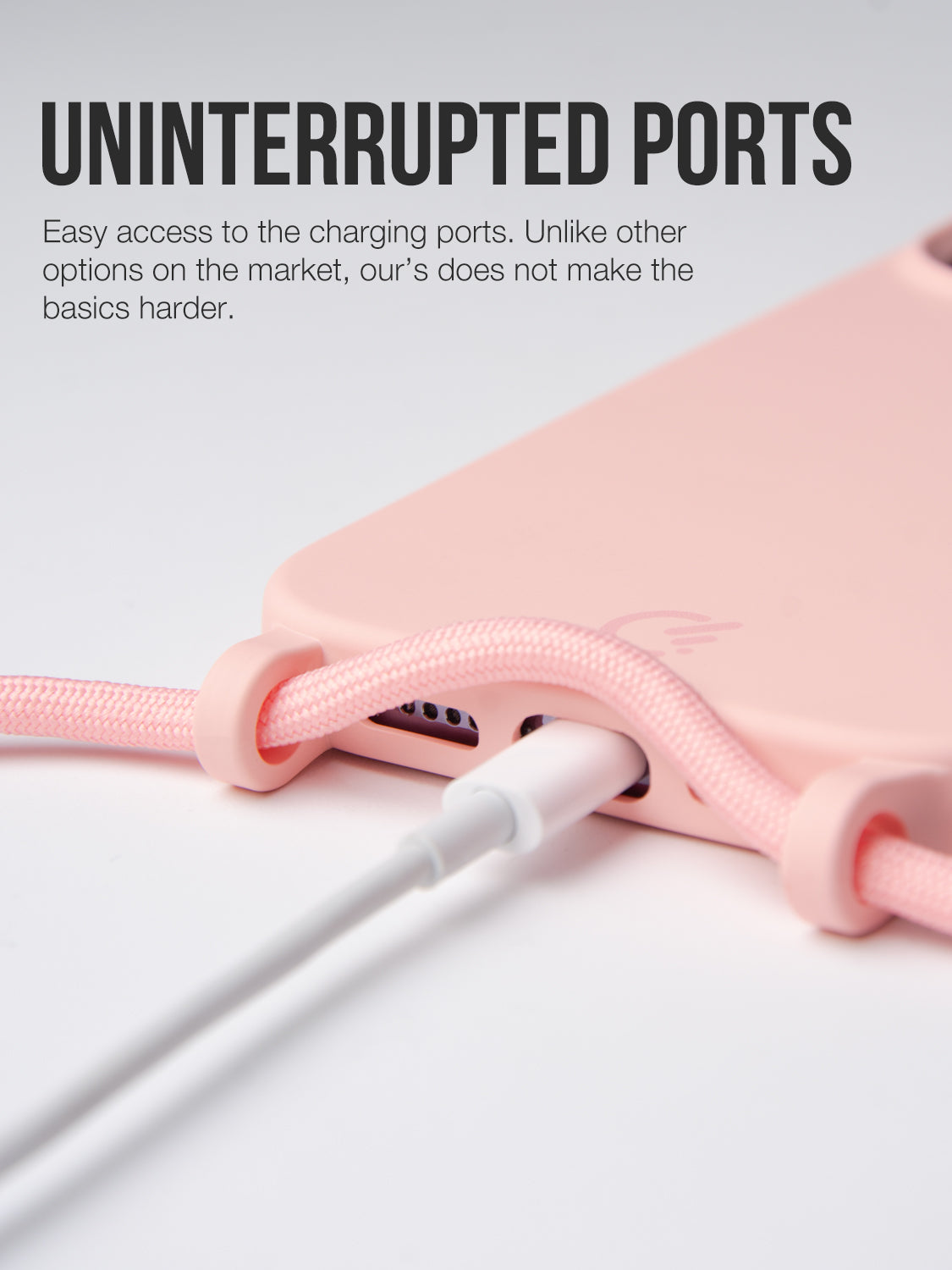 Silicon Crossbody Sling Case - Galaxy S21 FE (Peachy Pink - Rope)