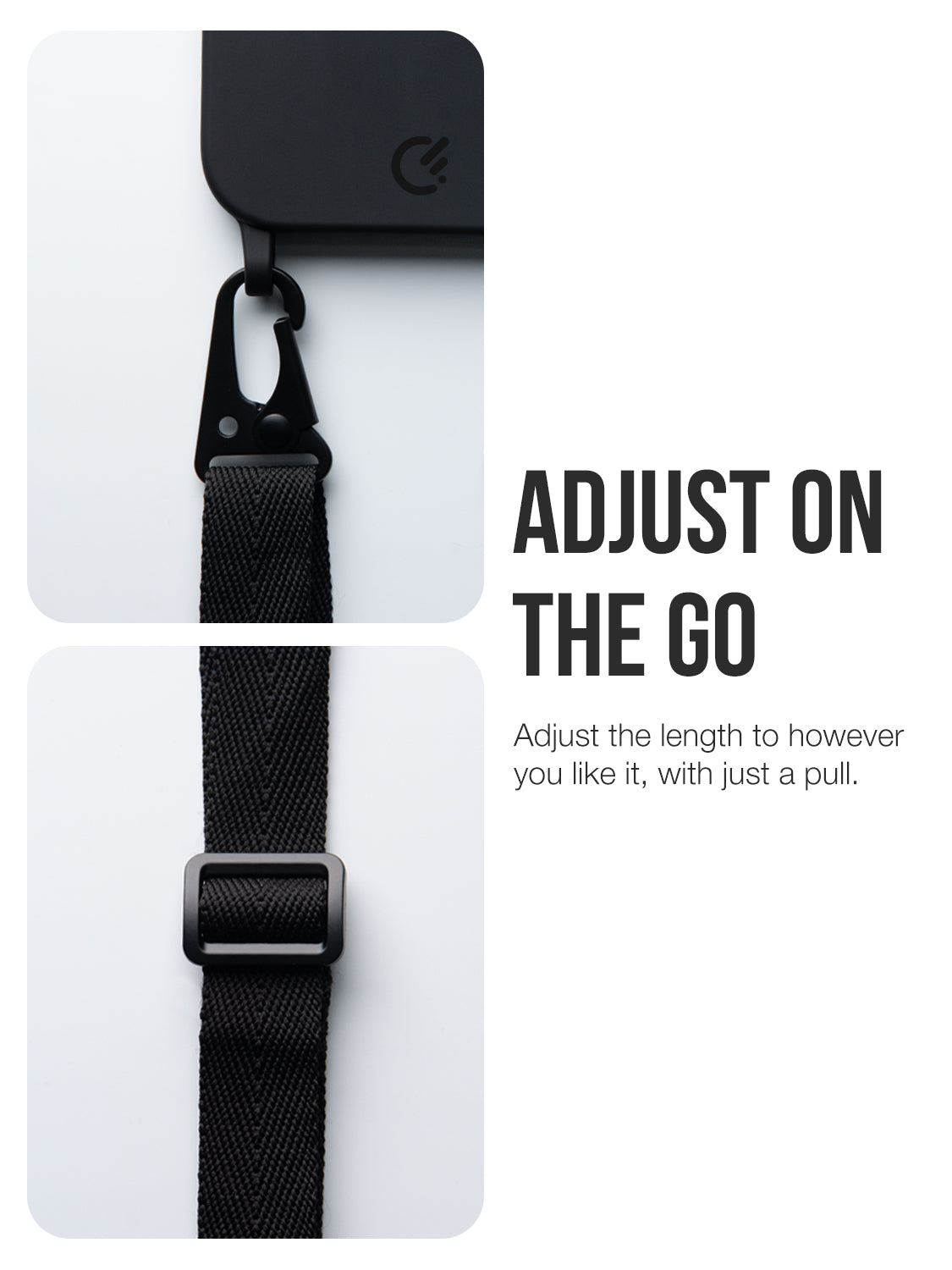 Silicon Crossbody Sling Case - Galaxy S22 Plus (Black - Lanyard)