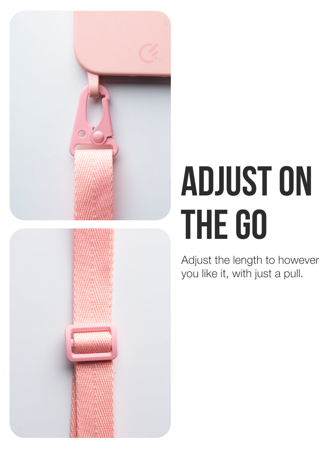Silicon Crossbody Sling Case - iPhone 11 Pro (Peachy Pink - Lanyard)