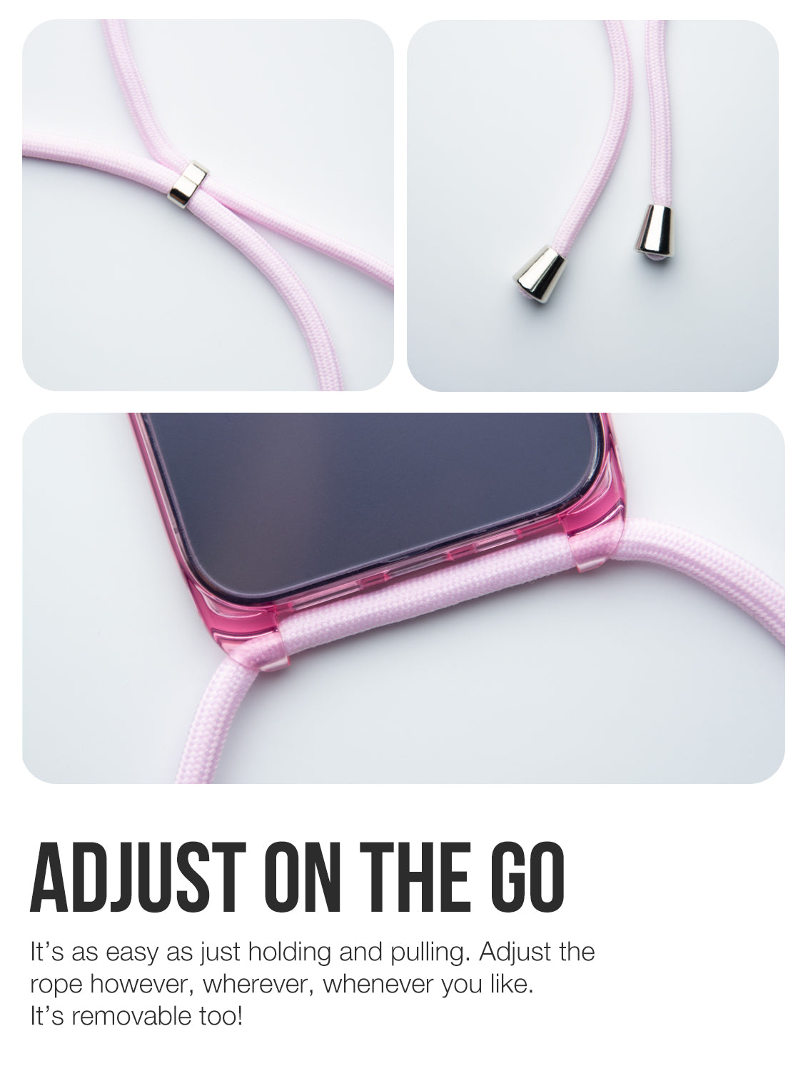 Clear Crossbody Sling Case - iPhone 13 (Clear - Pink)