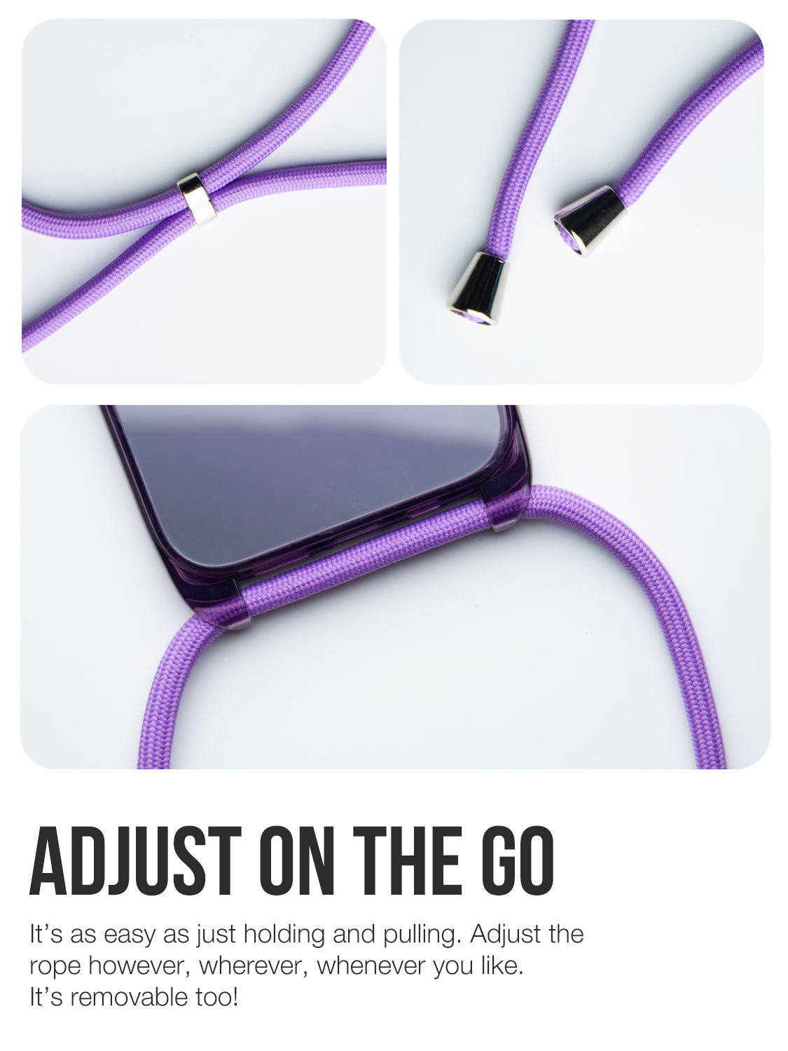 Clear Spiral Crossbody Sling Case - iPhone 14 Plus (Clear - Purple)