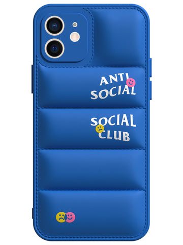 Anti Social Puffer Case - iPhone 12 (Blue)