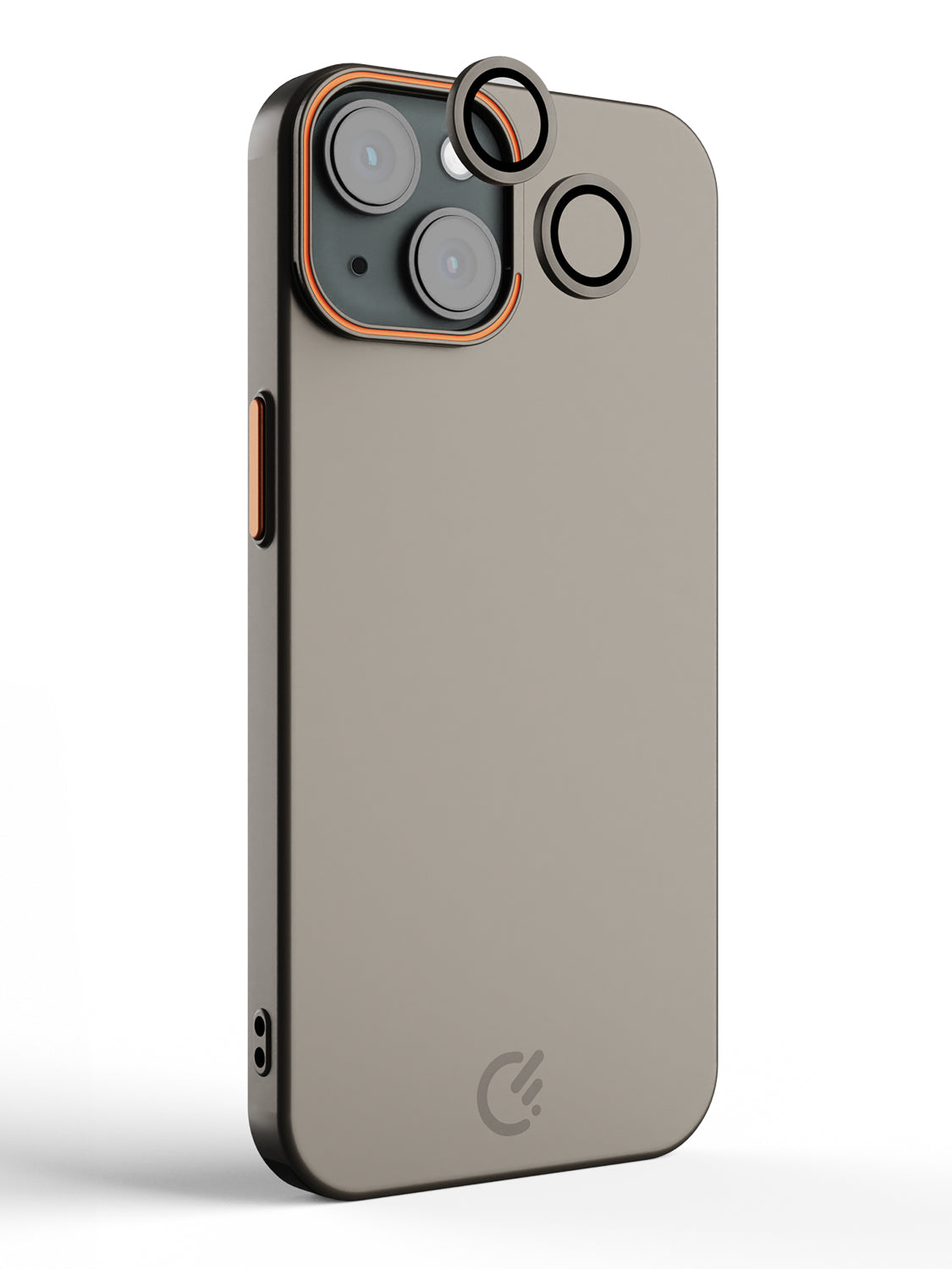 Solid Shade Snap Hard Case with Lens Guard & Stand - iPhone 14 (Taupe)