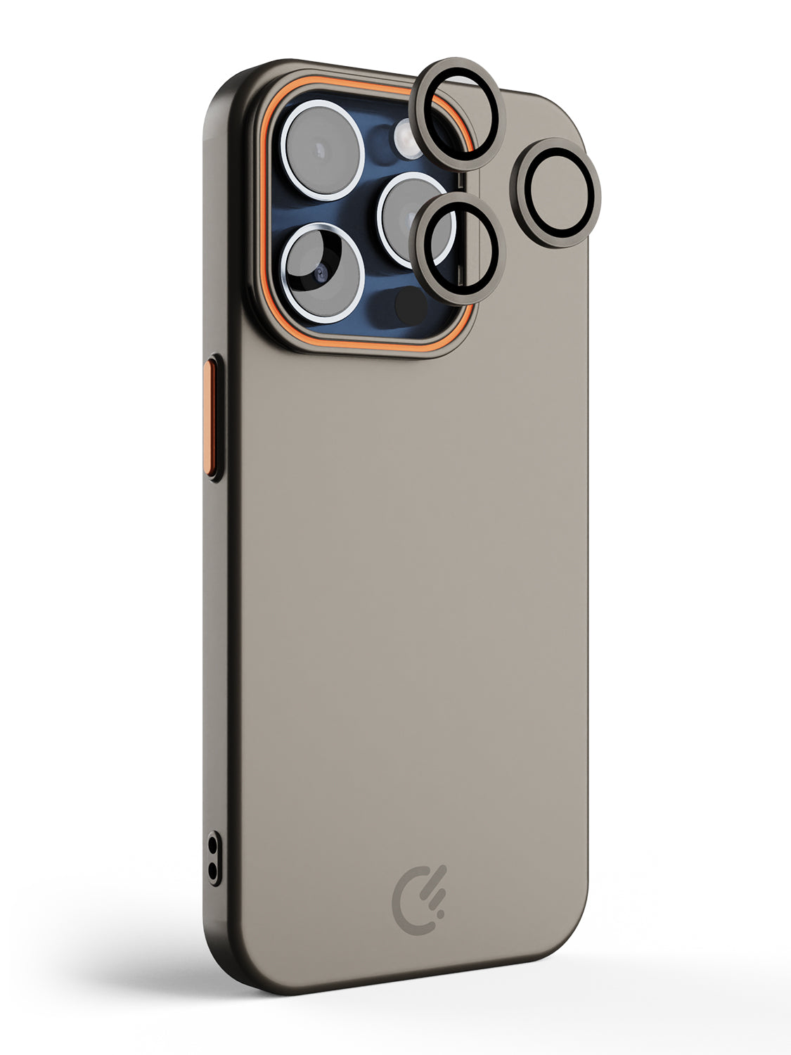 Solid Shade Snap Hard Case with Lens Guard & Stand - iPhone 14 Pro (Taupe)