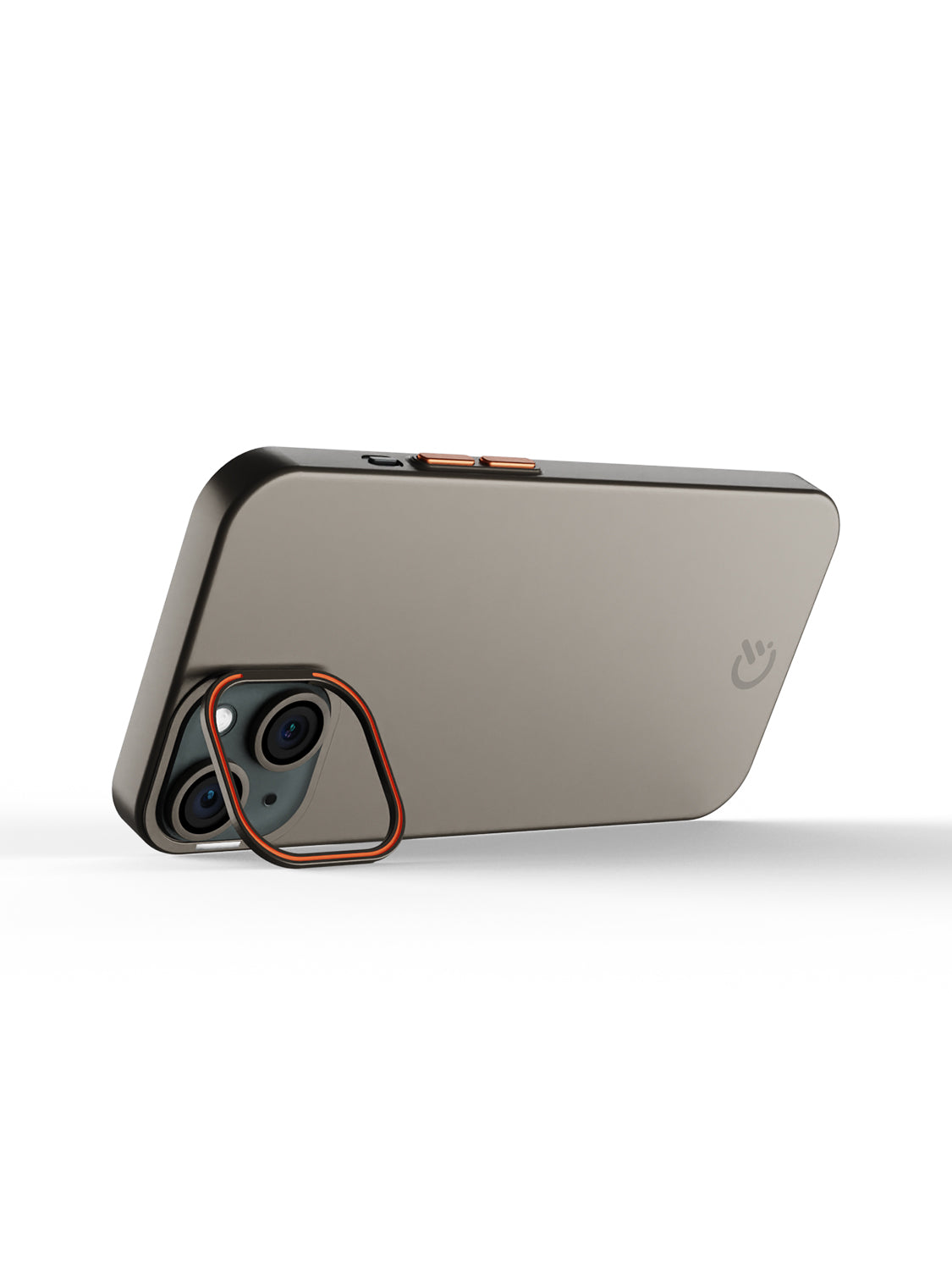 Solid Shade Snap Hard Case with Lens Guard & Stand - iPhone 14 (Taupe)