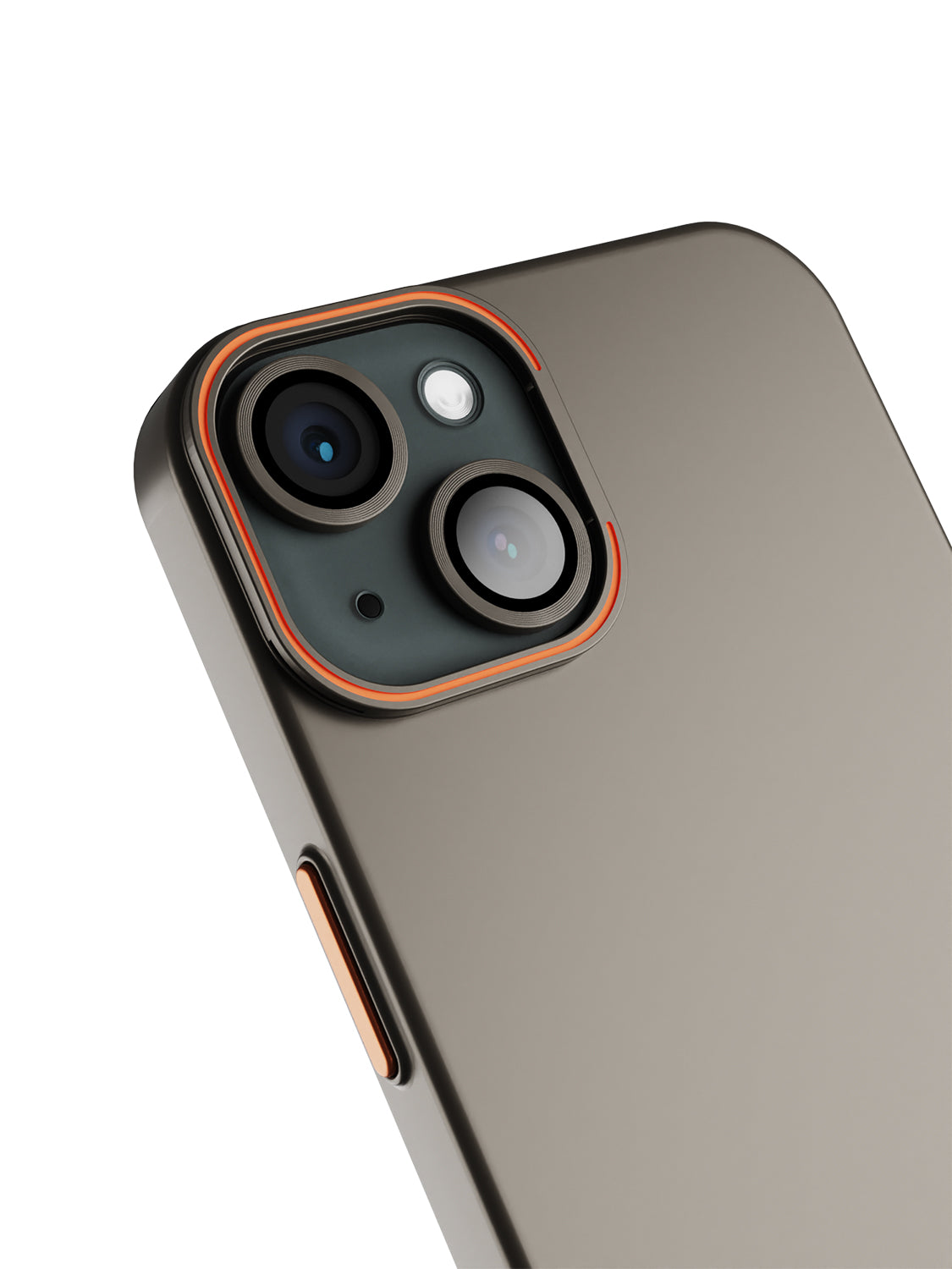 Solid Shade Snap Hard Case with Lens Guard & Stand - iPhone 14 (Taupe)