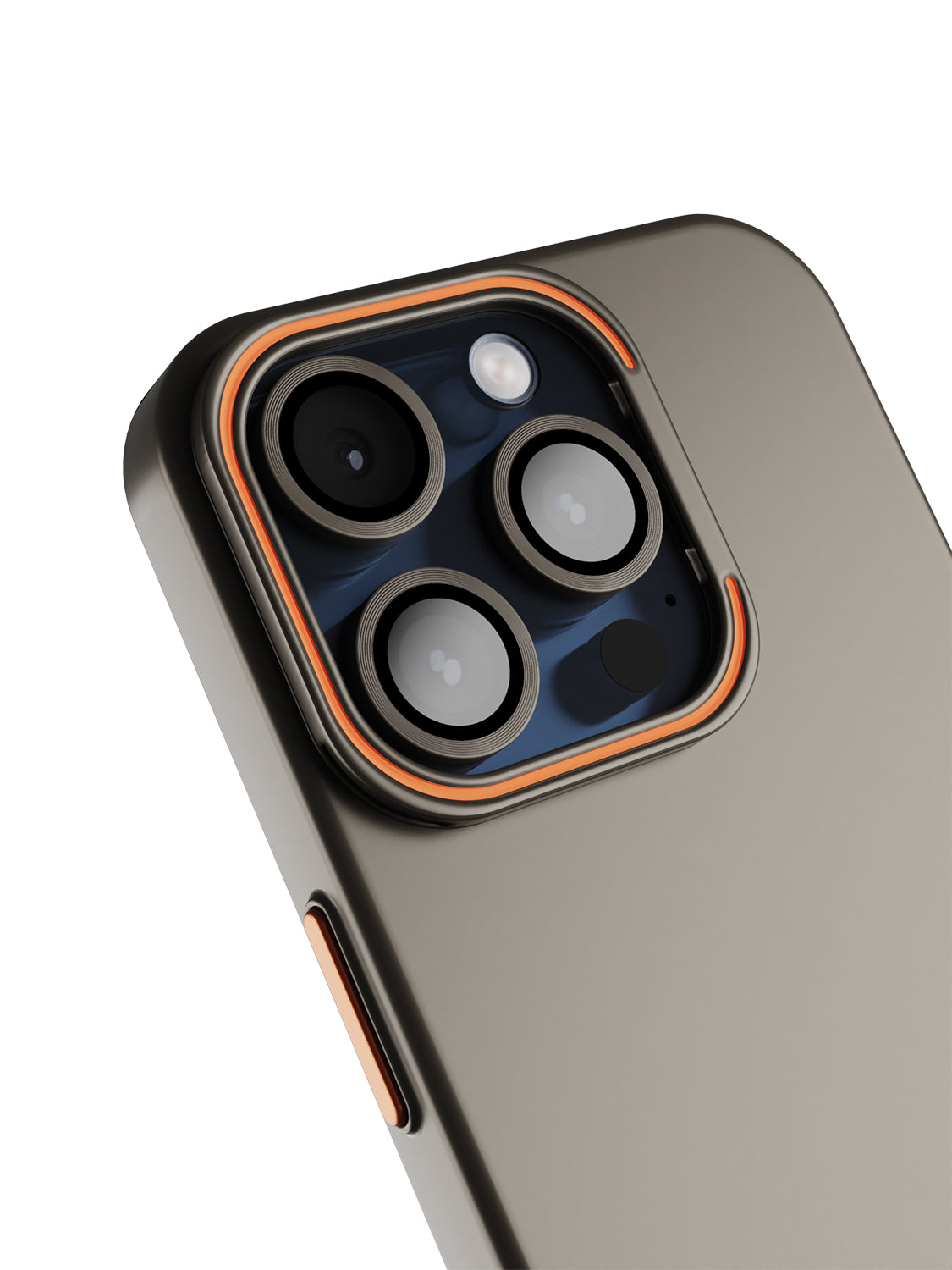 Solid Shade Snap Hard Case with Lens Guard & Stand - iPhone 15 Pro (Taupe)