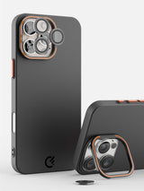 Solid Shade Snap Hard Case with Lens Guard & Stand - iPhone 16 Pro Max (Black)