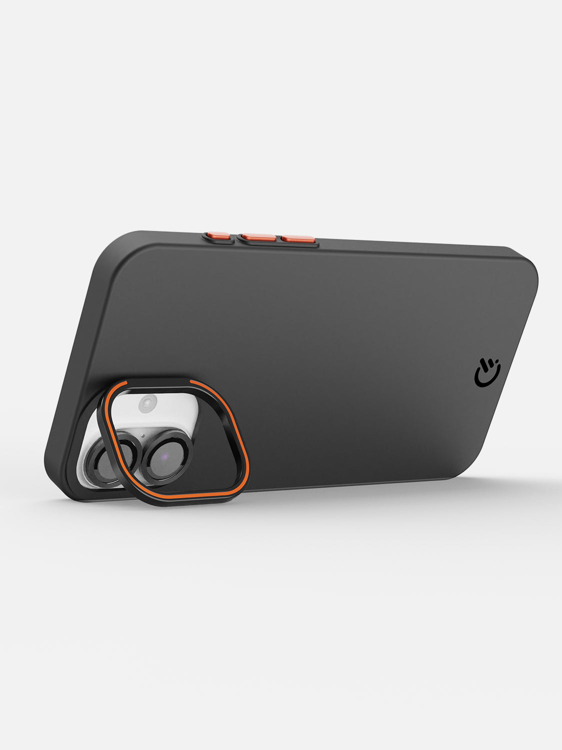 Solid Shade Snap Hard Case with Lens Guard & Stand - iPhone 16 (Black)
