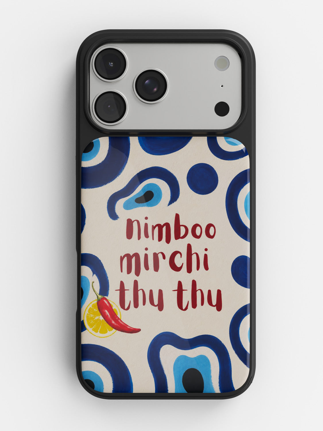 Nimboo Mirchi Thu Thu glossy printed case in Black