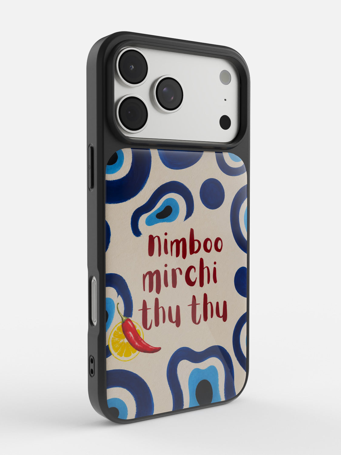 Nimboo Mirchi Thu Thu glossy printed case in Black