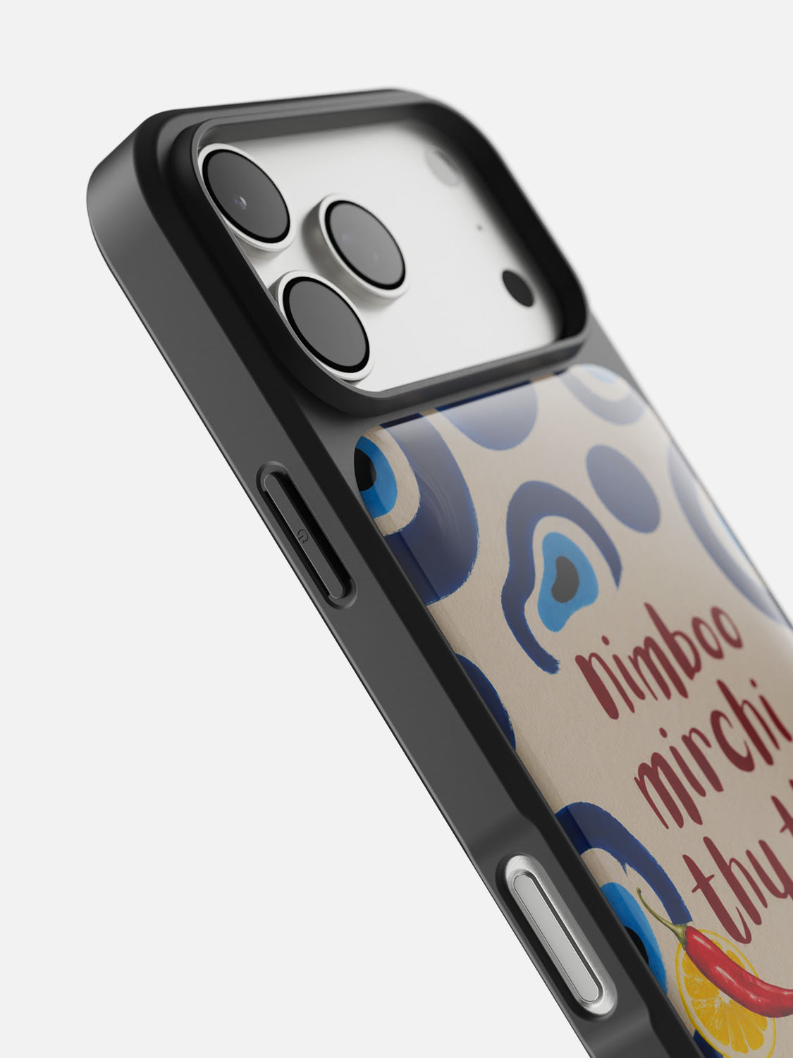 Nimboo Mirchi Thu Thu glossy printed case in Black