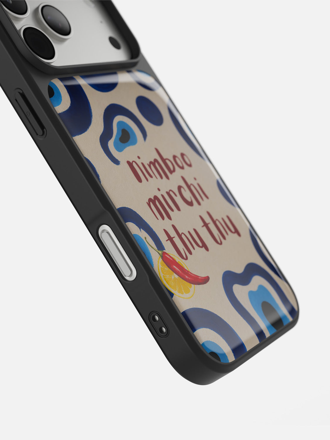 Nimboo Mirchi Thu Thu glossy printed case in Black