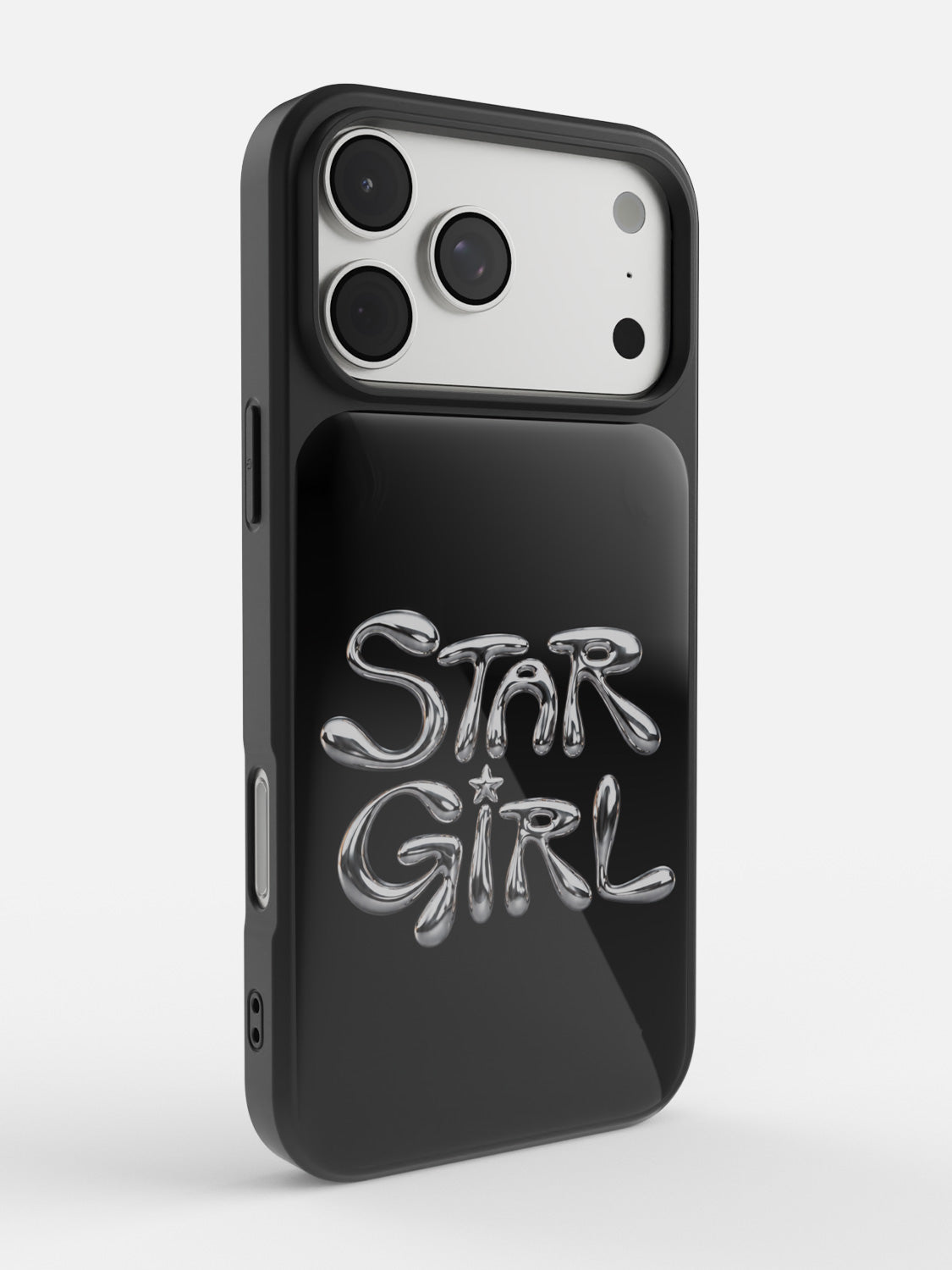 Star Girl Chrome glossy printed case in Black