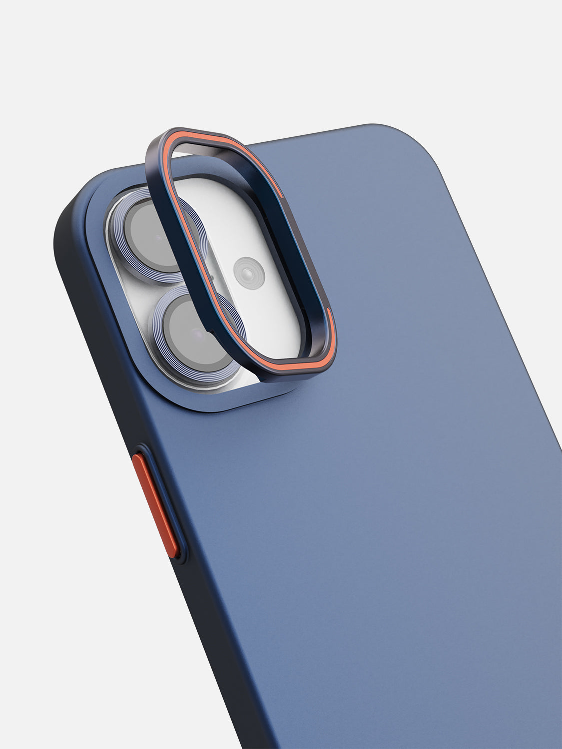Solid Shade Snap Hard Case with Lens Guard & Stand - iPhone 16 (Navy Blue)