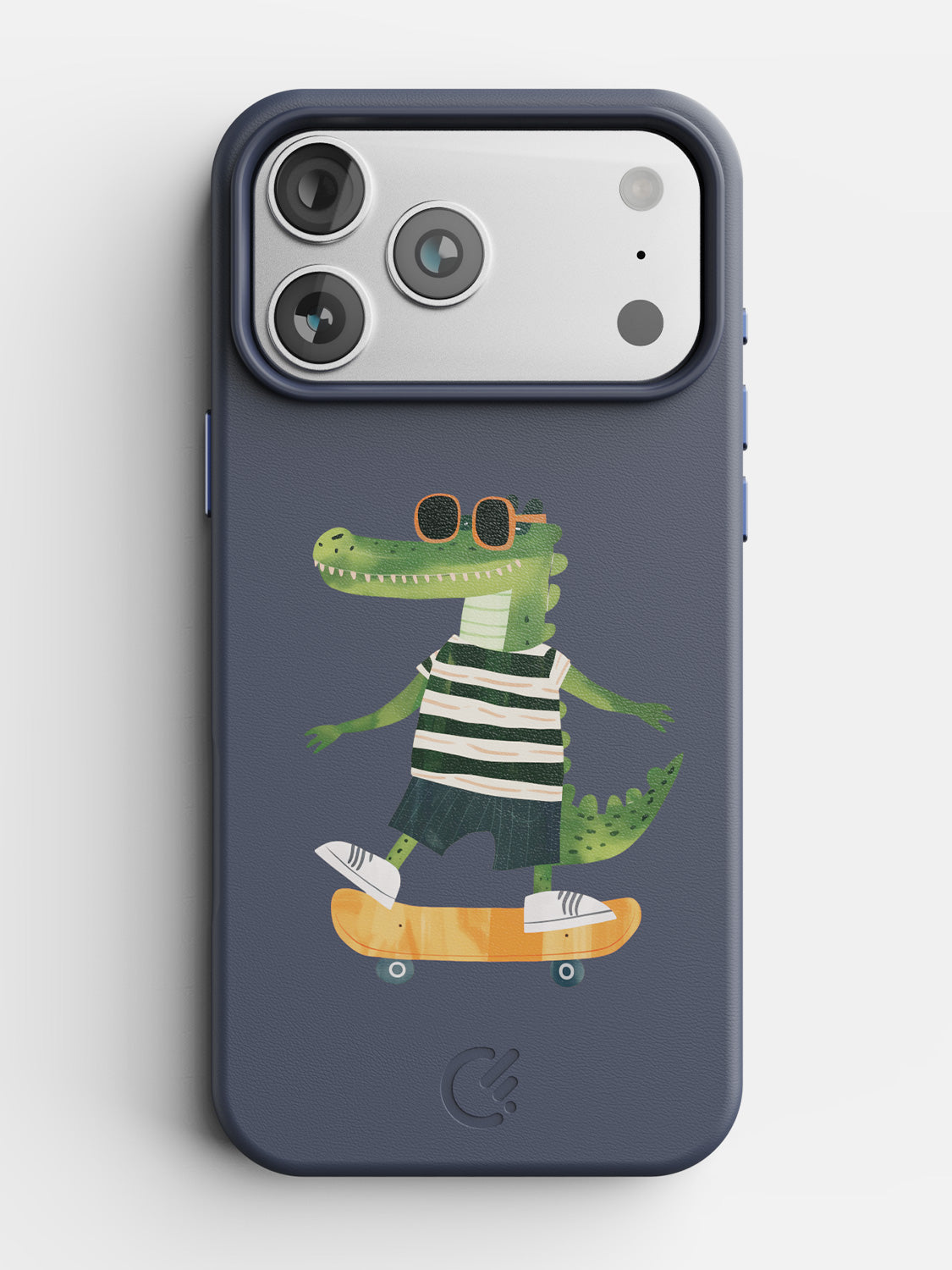Skater Croc leather case in Blue