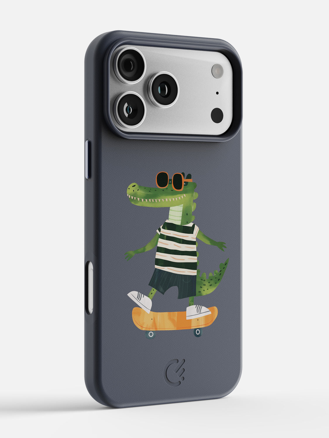 Skater Croc leather case in Blue