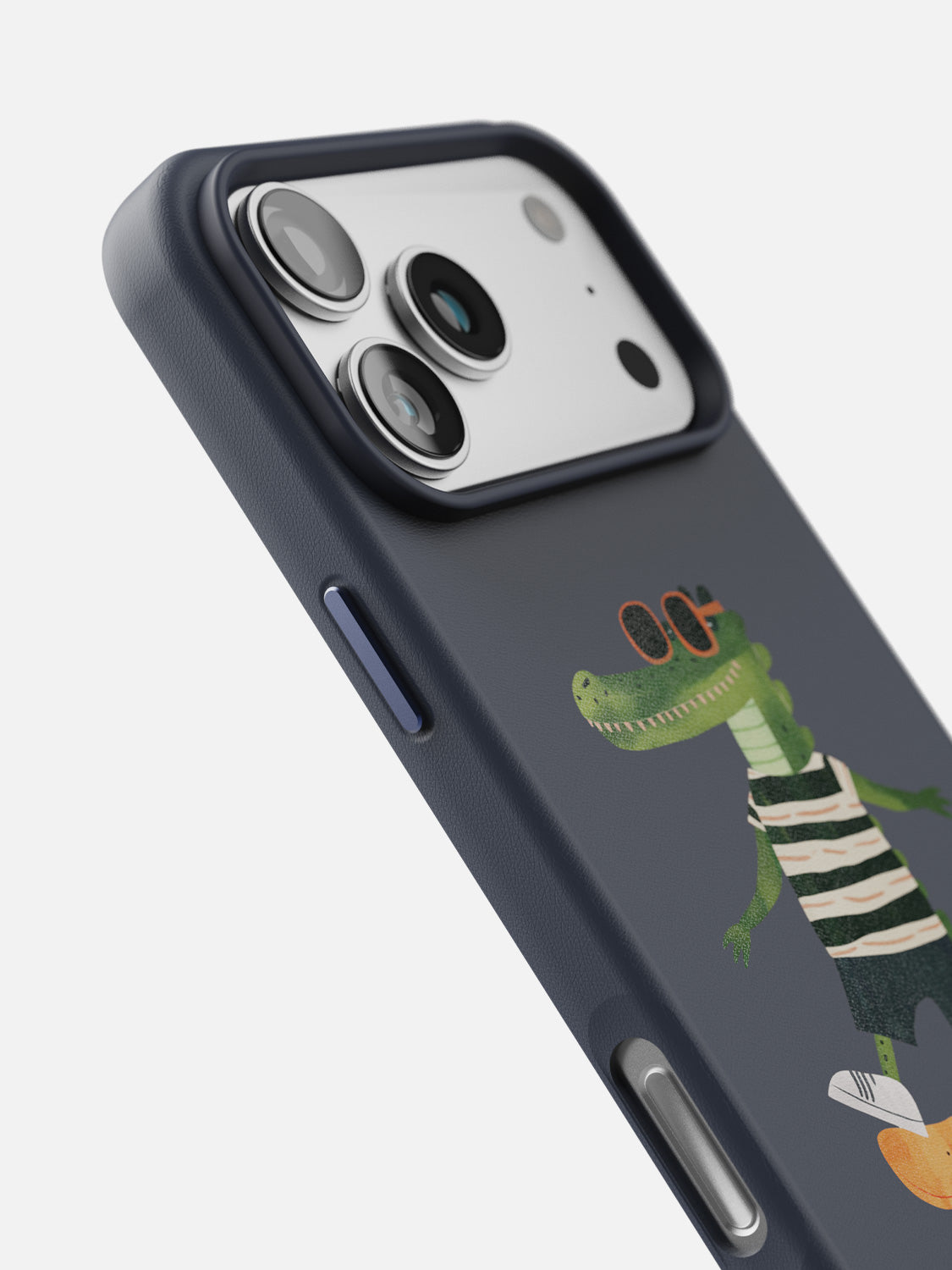 Skater Croc leather case in Blue