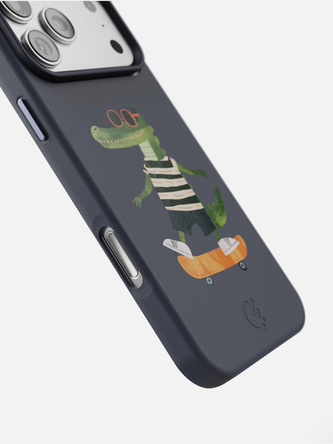 Skater Croc leather case in Blue