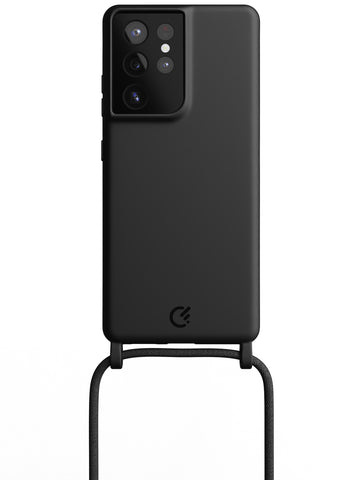 Silicon Crossbody Sling Case - Galaxy S21 Ultra (Black - Rope)