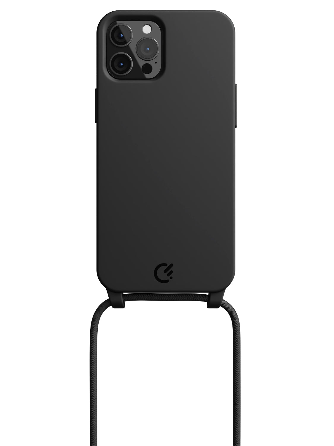 Silicon Crossbody Sling Case - iPhone 12 Pro (Black - Rope)