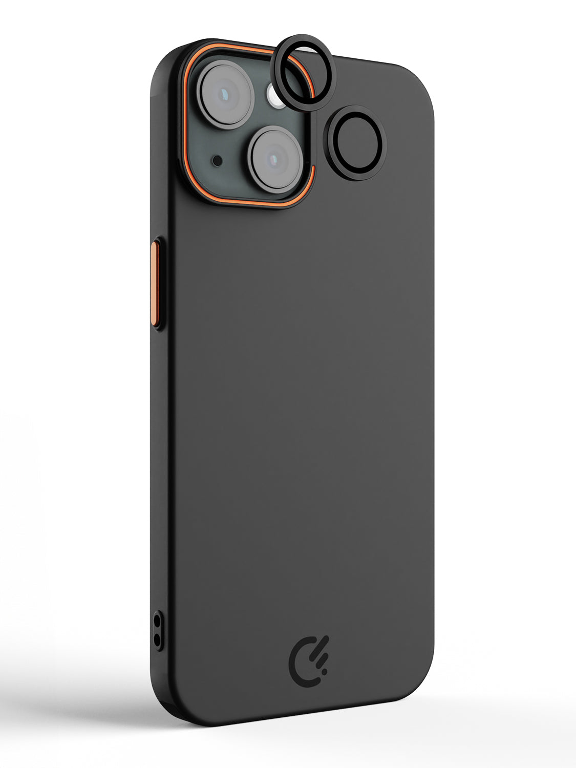 Solid Shade Snap Hard Case with Lens Guard & Stand - iPhone 14 (Black)