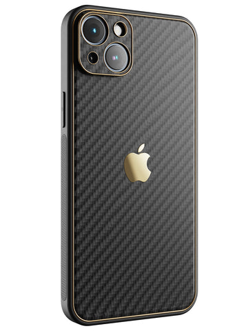 Carbon Leather Chrome Case - iPhone 14 Plus (Black)