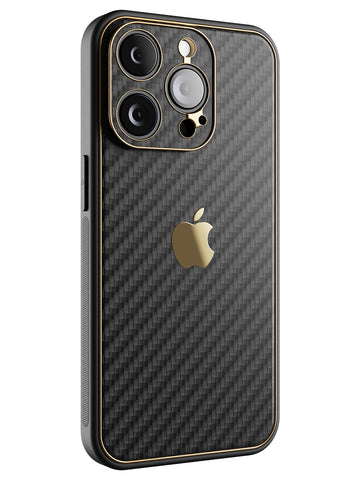 Carbon Leather Chrome Case - iPhone 14 Pro (Black)