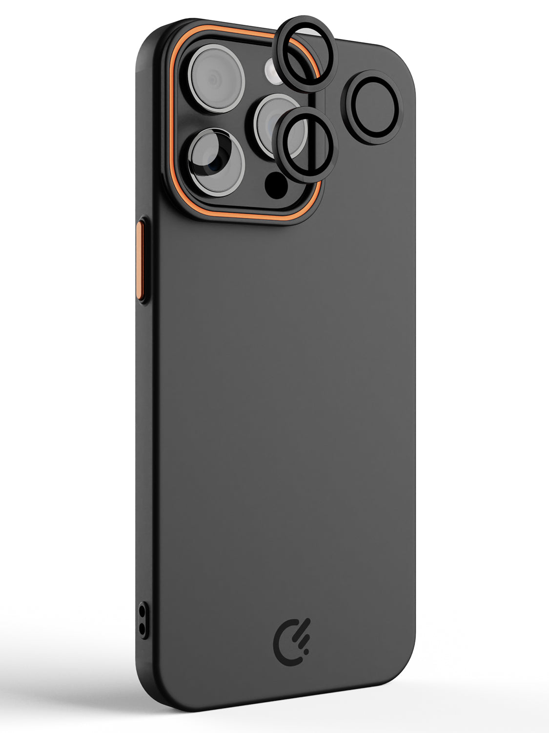 Solid Shade Snap Hard Case with Lens Guard & Stand - iPhone 15 Pro Max (Black)