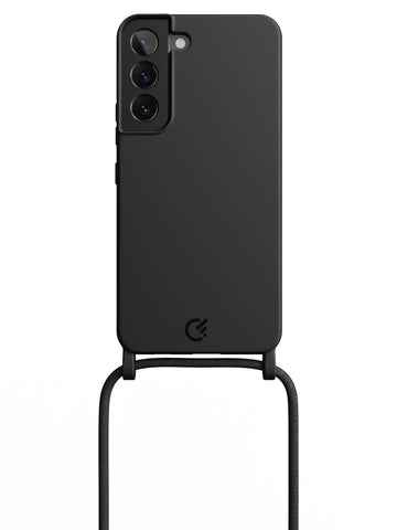 Silicon Crossbody Sling Case - Galaxy S22 (Black - Rope)