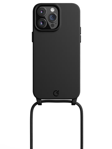 Silicon Crossbody Sling Case - iPhone 14 Pro Max (Black - Rope)