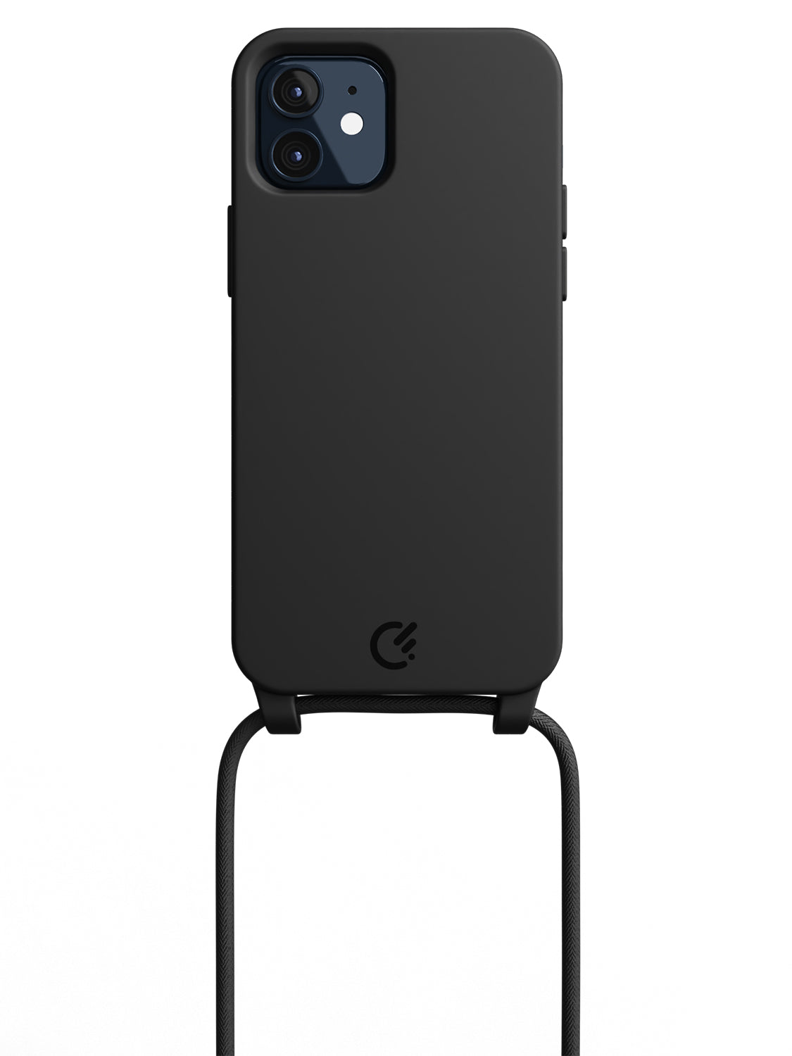 Silicon Crossbody Sling Case - iPhone 12 (Black - Rope)