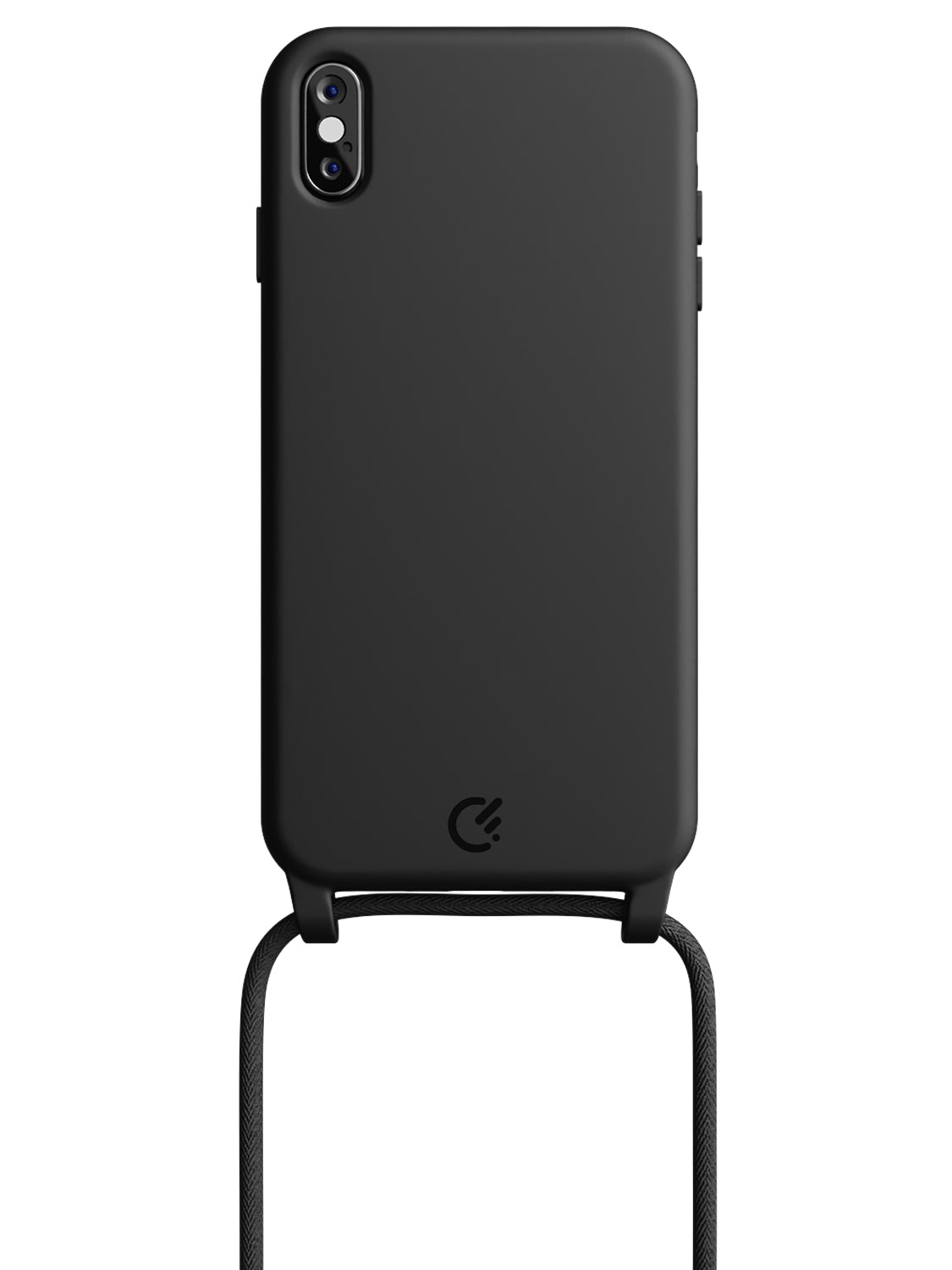 Silicon Crossbody Sling Case - iPhone XS Max (Black - Rope)