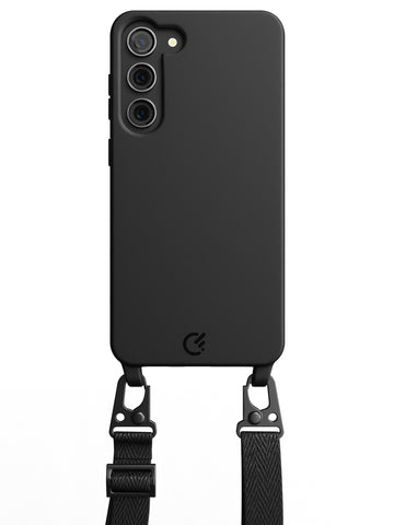 Silicon Crossbody Sling Case - Galaxy S23 Plus (Black - Lanyard)