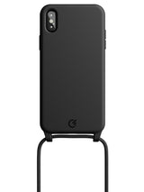 Silicon Crossbody Sling Case - iPhone X / XS (Black - Rope)