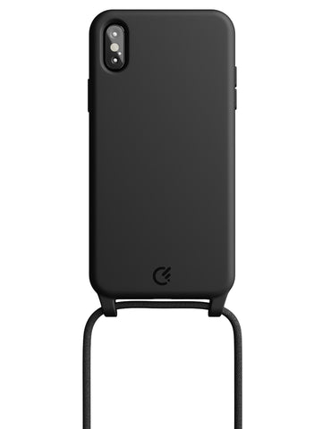 Silicon Crossbody Sling Case - iPhone X / XS (Black - Rope)