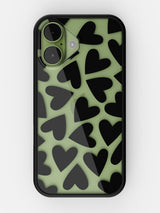 Soft Hearts Printed Clear Case - iPhone 17 (Black)