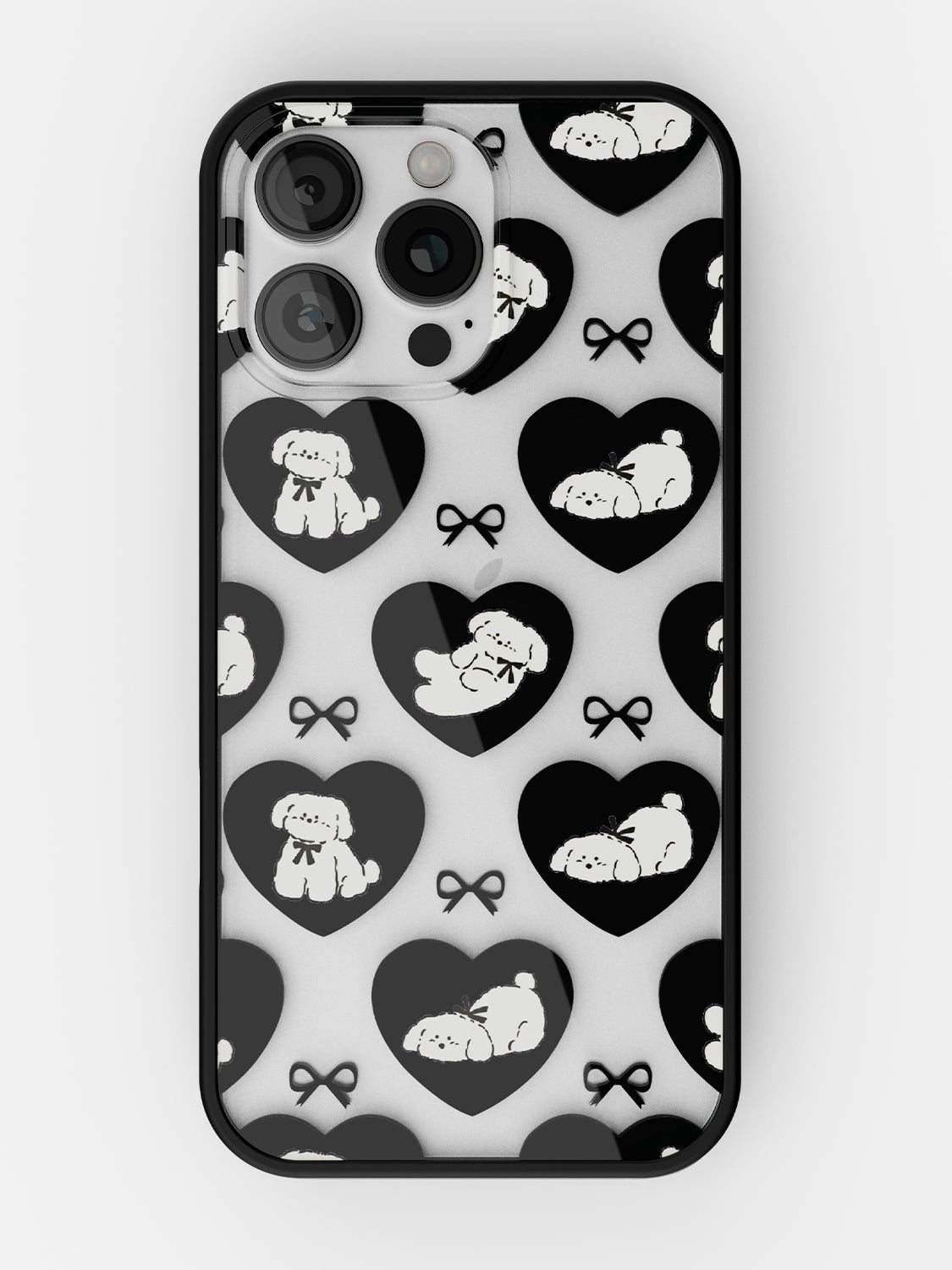 Puppy Love Printed Clear Case - iPhone 16 Pro (Black)