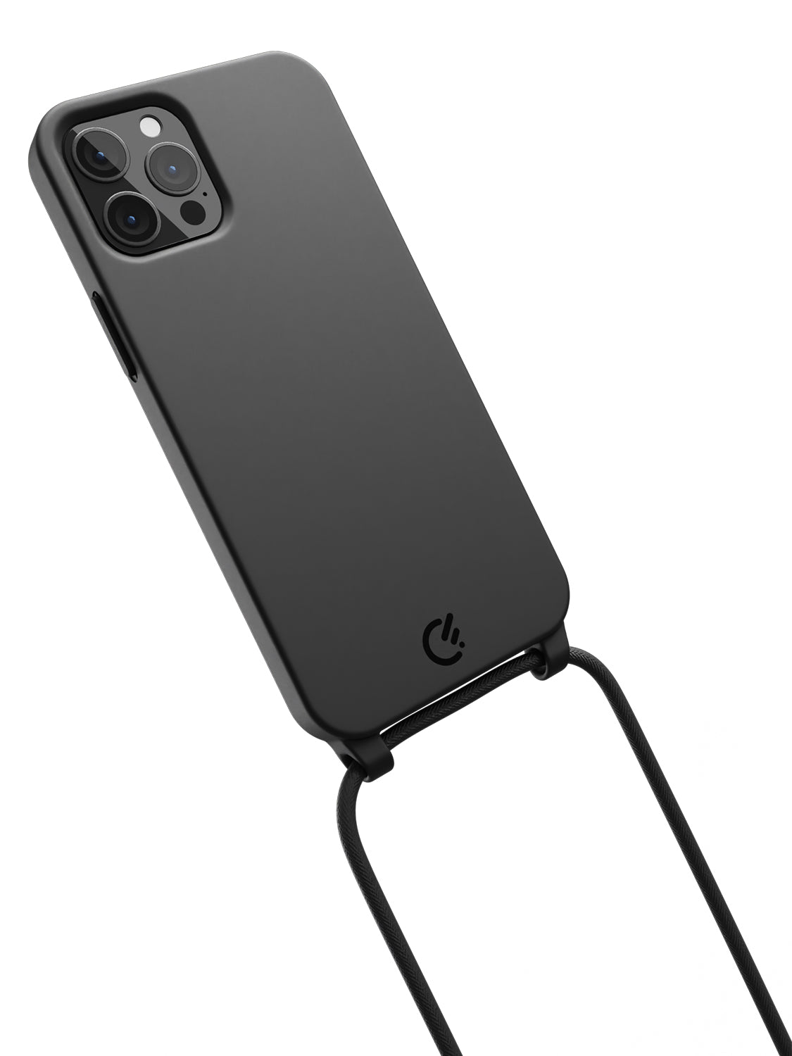 Silicon Crossbody Sling Case - iPhone 12 Pro (Black - Rope)