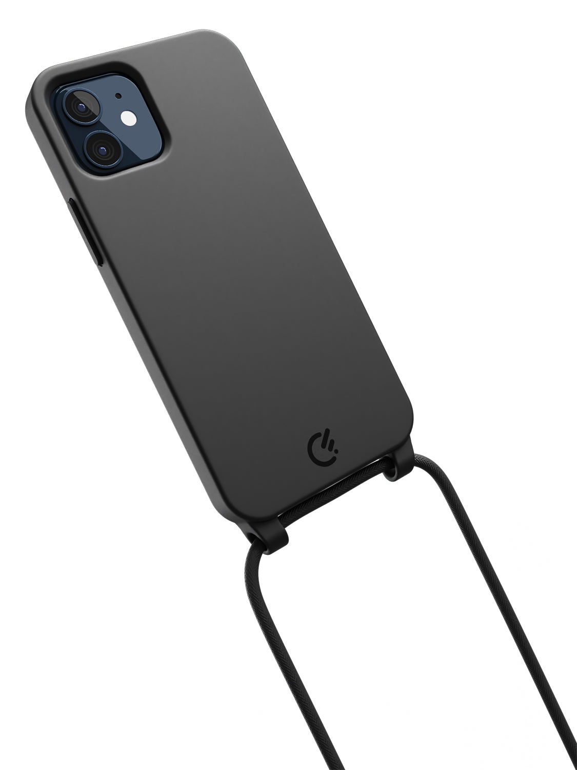 Silicon Crossbody Sling Case - iPhone 12 (Black - Rope)