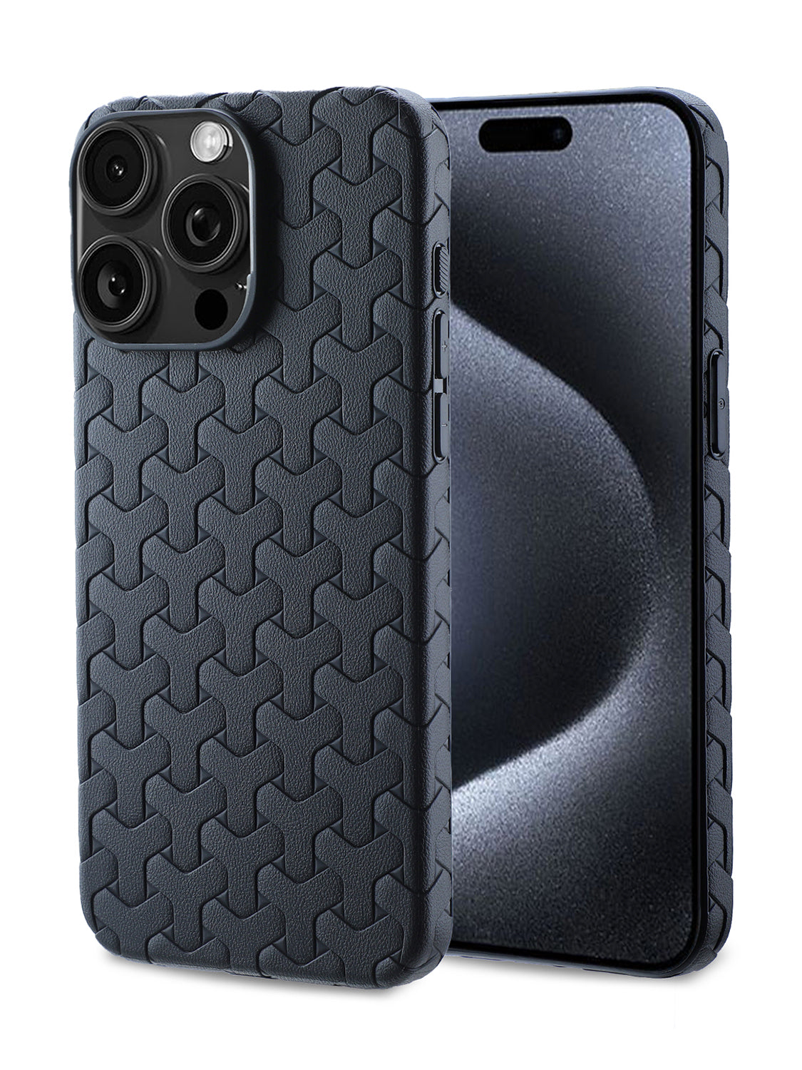 Interlock Weave Slim TPU Case - iPhone 15 Pro (Black)